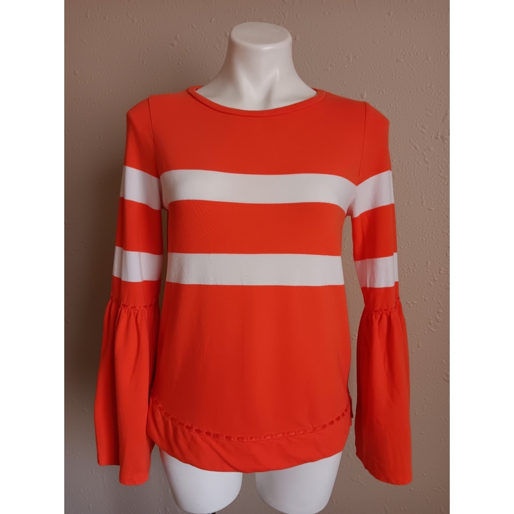 Crown & Ivy Striped Bell Sleeve Top